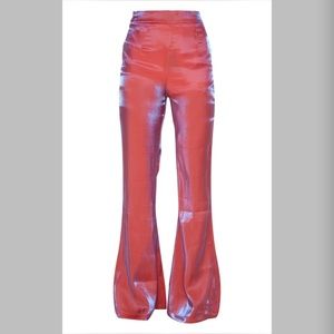 Pink Iridescent Flared Pants